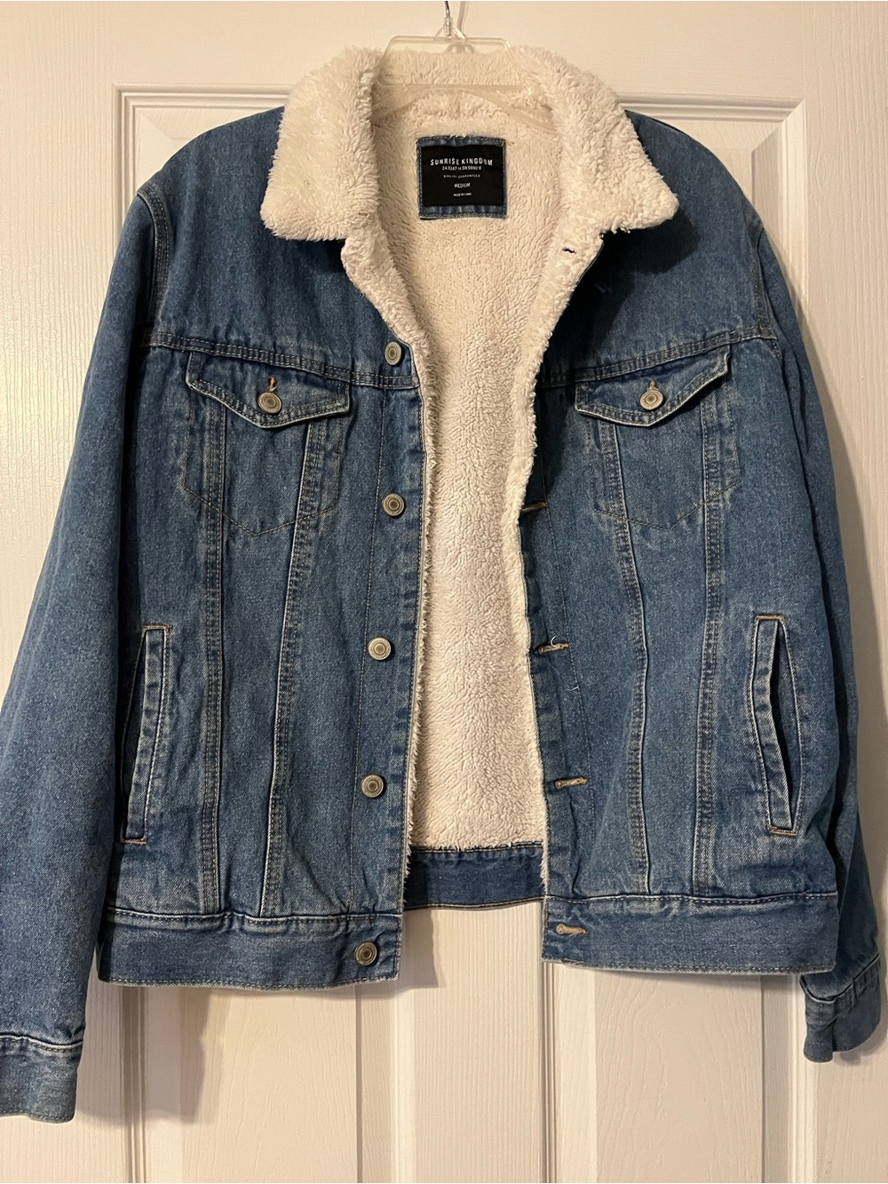 Denim Sherpa-Lined Jacket - Blue with Cream Sherpa Sunrise Kingdom Medium
